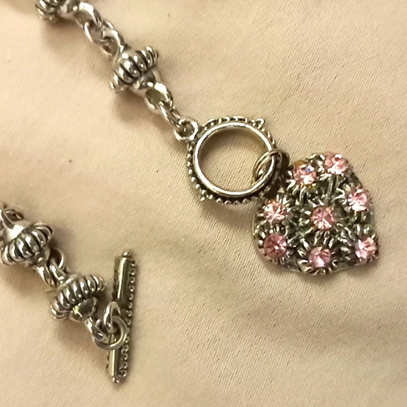 Vintage Heart Bracelet, Toggle Clasp - Picture 6 of 11